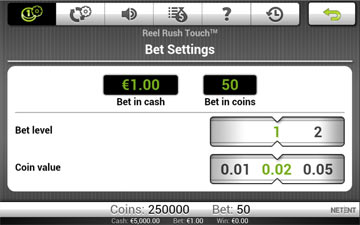 Netent Touch Menu